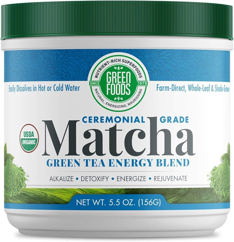 Green Foods Organic Ceremonial Grade Matcha Green Tea from Japan 5.5oz | Amazon (US)