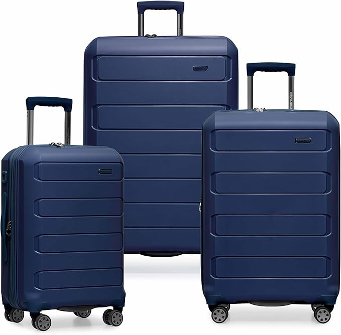 Traveler's Choice Pagosa Hardshell Expandable Luggage with Spinner Wheels, Navy, 3-Piece Set (22/... | Amazon (US)