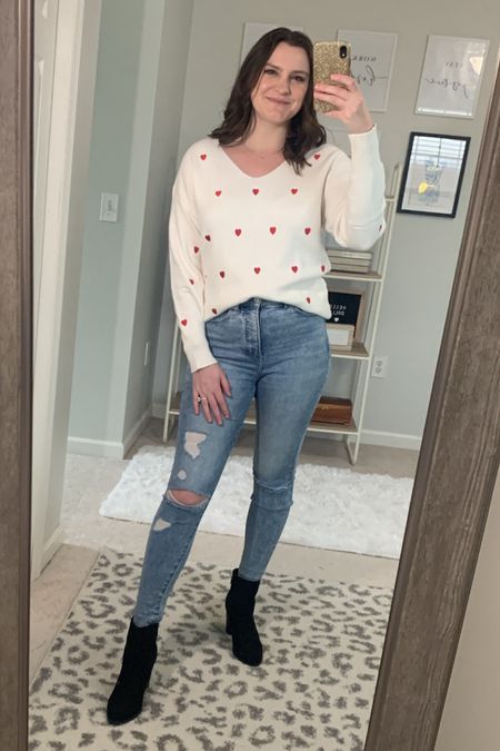 Cute amazon Valentine’s Day sweater! Would be such a cute teacher outfit or casual Valentine’s Day look! 

#LTKfindsunder50 #LTKstyletip #LTKplussize