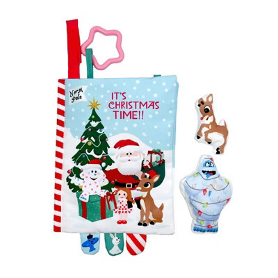 Rudolph the Red-Nosed Reindeer Holiday Deluxe Soft Book with Removable Plush Baby Learning Toys - 3pc | Target
