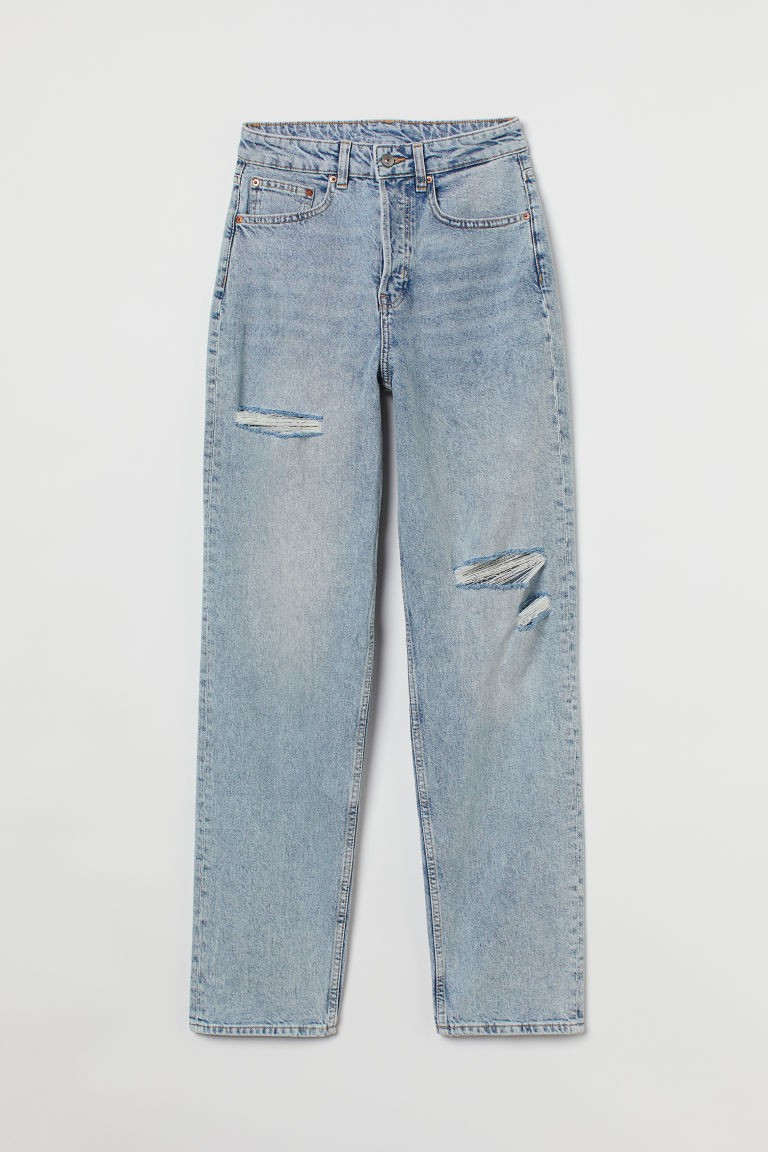 H & M - 90s Straight High Jeans - Blue | H&M (US + CA)