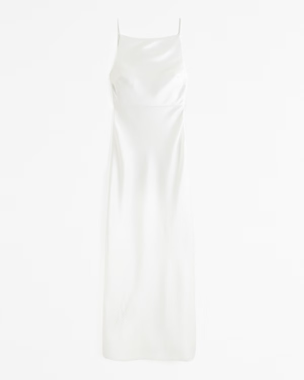 Women's High-Neck Crinkle Satin Gown | Women's Dresses & Jumpsuits | Abercrombie.com | Abercrombie & Fitch (US)