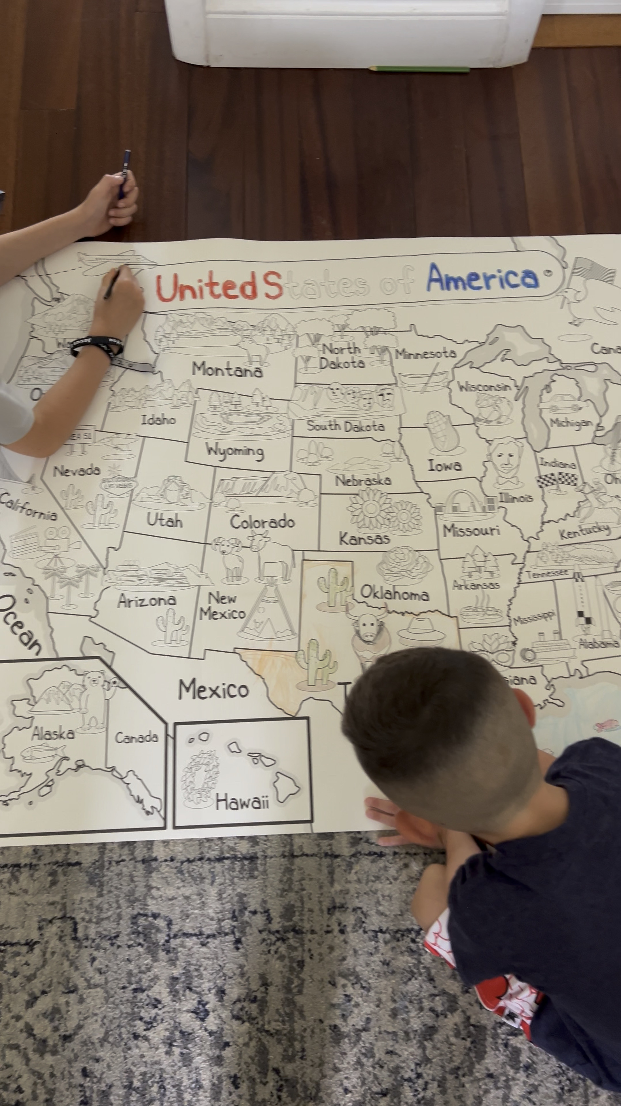 United States of America coloring map 🇺🇸🖍️ So awesome for our homeschool unit the kids are LOVING it! ♥️🌎

#LTKKids #LTKFindsUnder50 #LTKGiftGuide