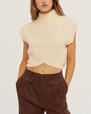 CRESCENT Anna Mock Neck Sleeveless Sweater | Express