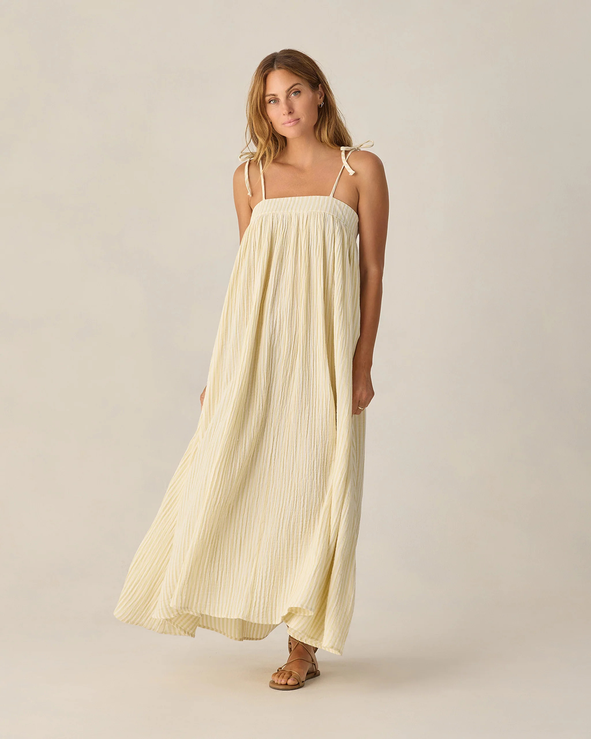 Women's Malea Dress Citron Stripe | Rylee + Cru