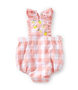 Baby Girls Embroidered Lemons Gingham Bubble | Dillard's