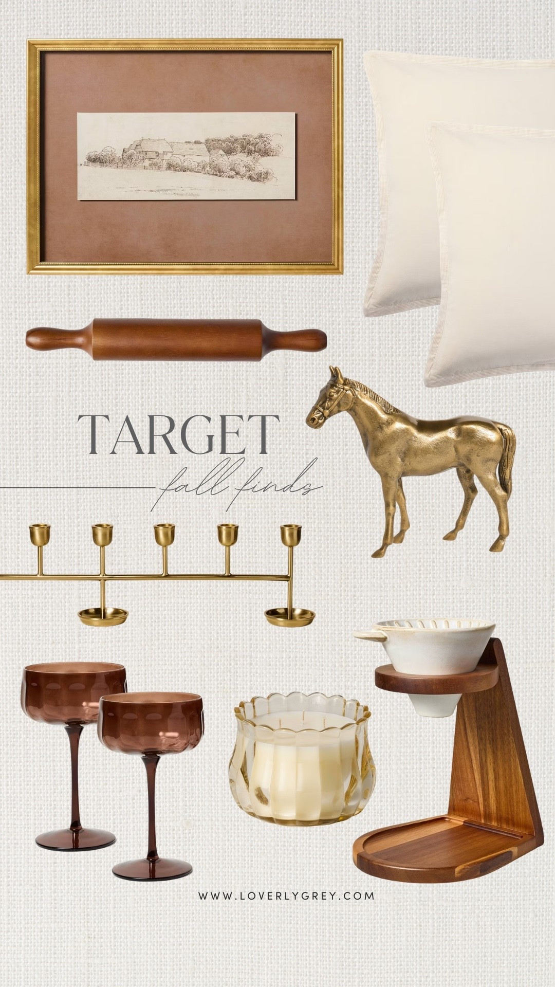 Target fall home decor featuring warm wood accents, brass decor, vintage-inspired artwork, amber glassware, candles and seasonal kitchen finds. Cozy pieces for bringing warm fall colors and traditional style into your home!

#LTKHome #LTKSeasonal