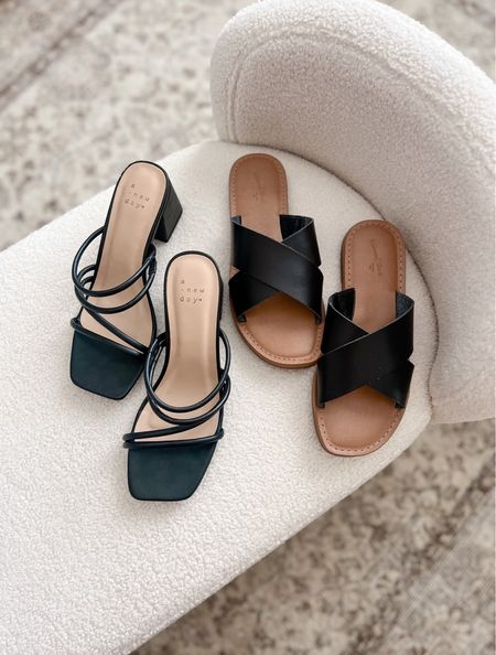 Summer staples! A black gelled sandal and a black slip on sandal. True to size! Must haves for your summer wardrobe! 

#LTKunder50 #LTKFind #LTKshoecrush