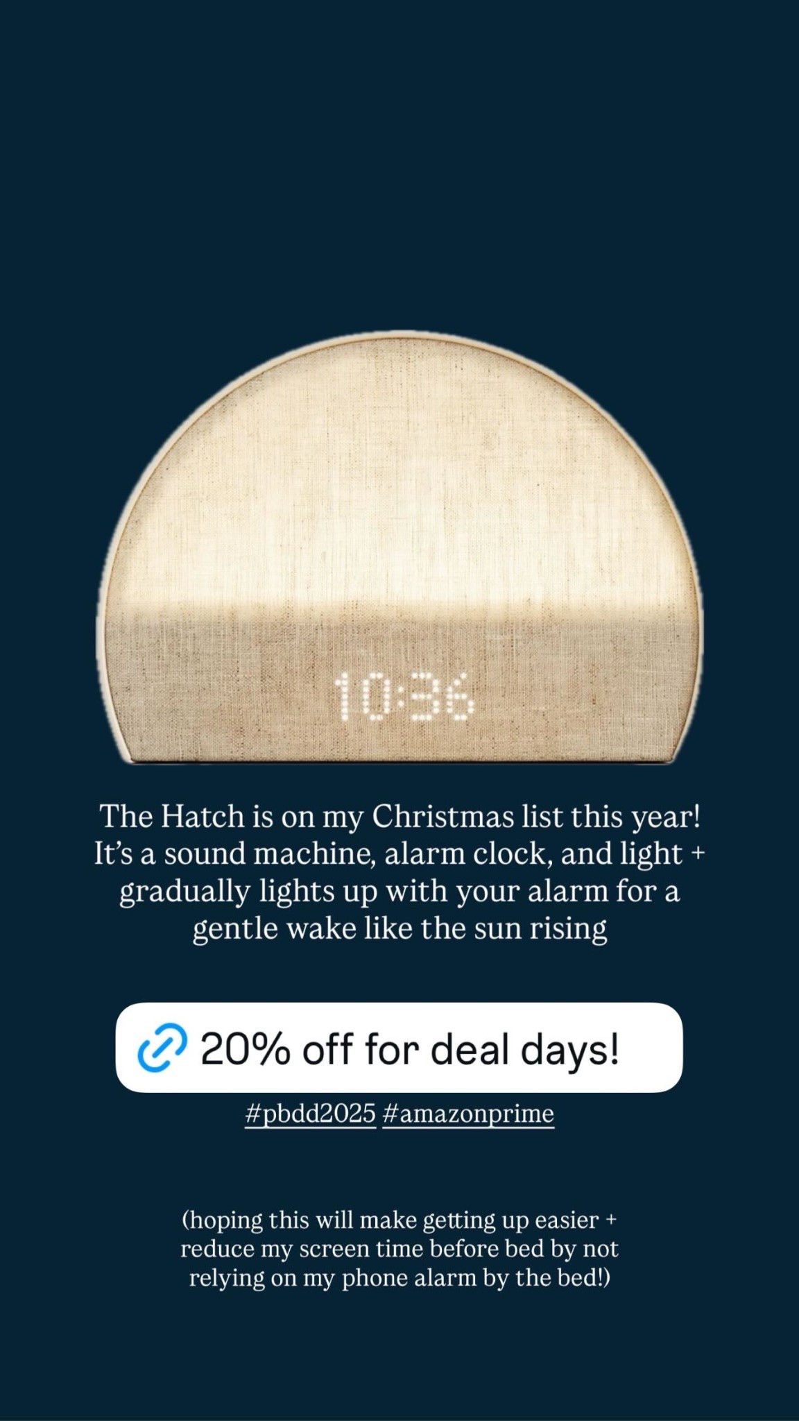 Amazon gift guide 2025
Amazon prime big deal days 
Christmas Gift ideas
Hatch alarm clock, sound machine, and light 


#LTKFindsUnder100 #LTKSeasonal #LTKSaleAlert