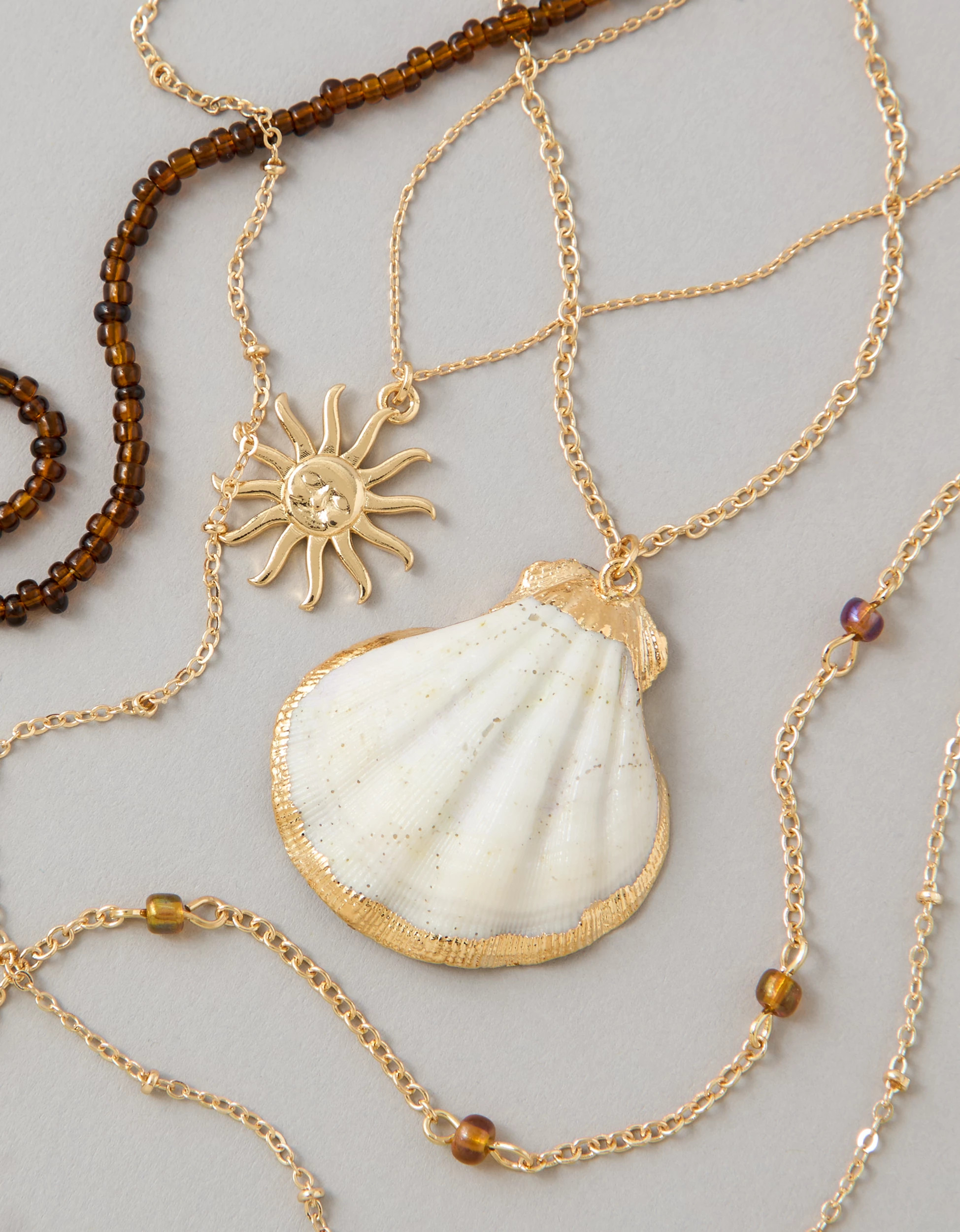 AE Shell Necklaces 5-Pack | American Eagle Outfitters (US & CA)
