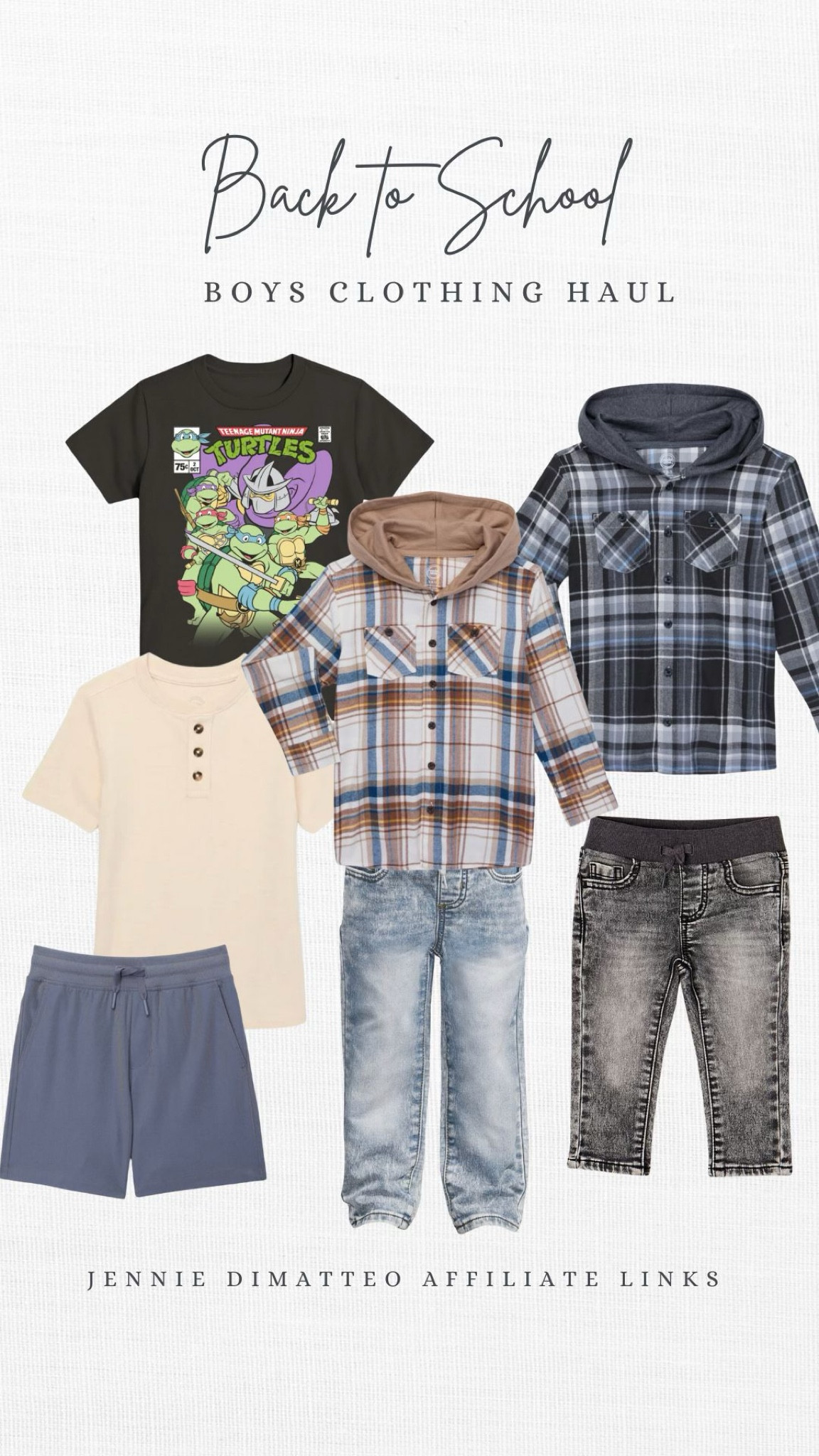 Back to school clothes for little boys.

Affordable kids clothes. Back to school from Walmart. Walmart kids clothes. Boys jeans. Ninja turtles shirt. Boys flannel. Preschool clothes. 

#LTKKids #LTKBacktoSchool #LTKFamily