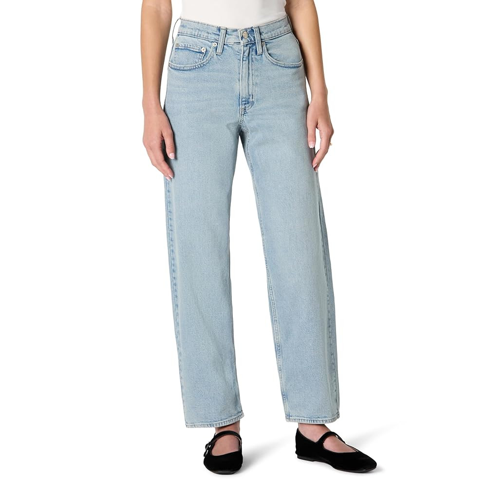 Amazon Essentials Womens Low Stretch High-Rise Barrel Leg Jean | Amazon (US)