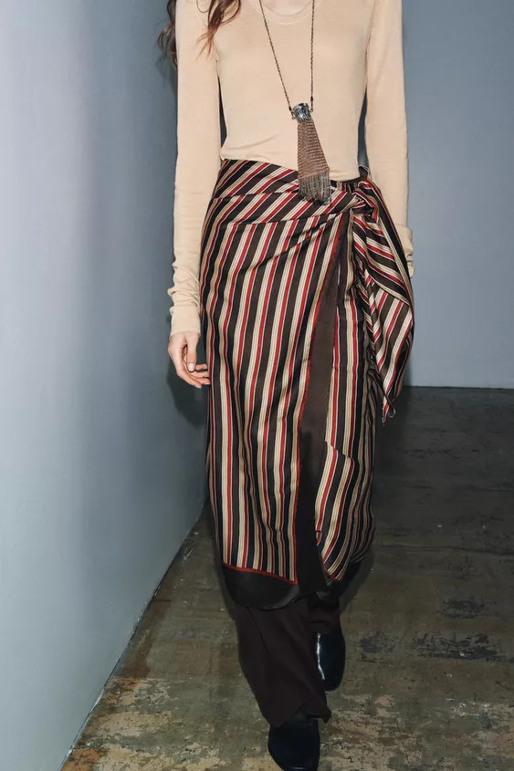 STRIPED PAREO SKIRT ZW COLLECTION | Zara US