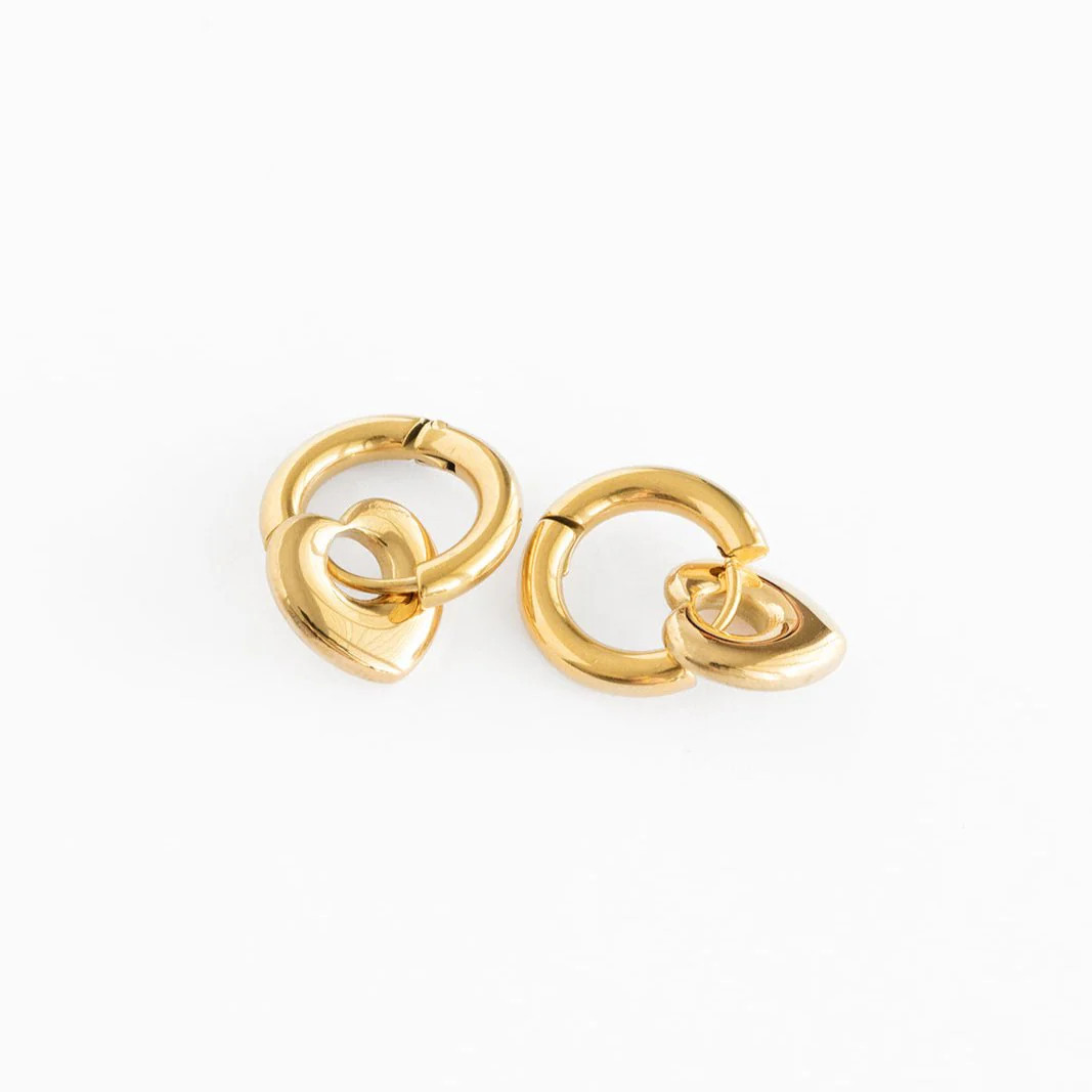 Bold Heart Charm Hoop Earring | Pip Pop Post