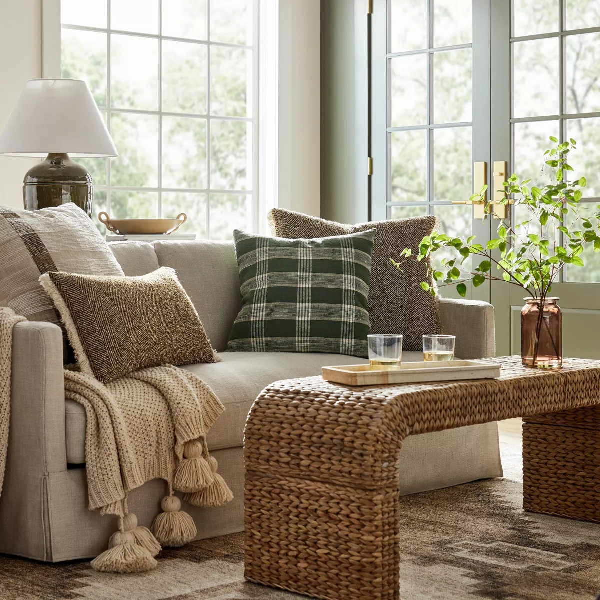 Herringbone with Frayed Edges Throw Pillow - Threshold™ designed with Studio McGee | Target