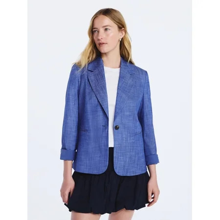 Free Assembly Women s and Women s Plus Single Breasted Blazer Sizes XS-4X | Walmart (US)