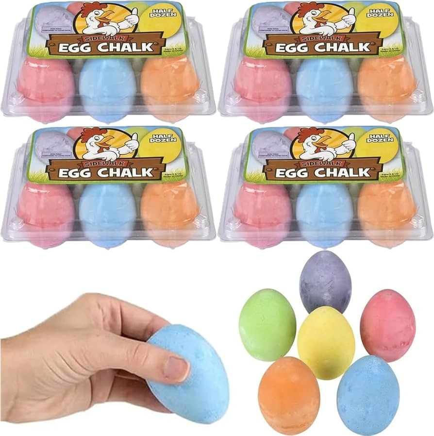 Easter Chalk Eggs, 24-Pack Sidewalk Chalk for Kids, Easter Basket Stuffers Gifts Fillers, Perfect... | Amazon (US)