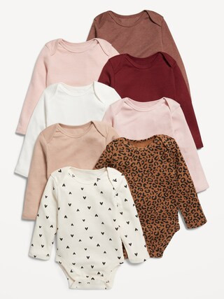 Unisex Long-Sleeve Bodysuit 8-Pack for Baby | Old Navy (US)