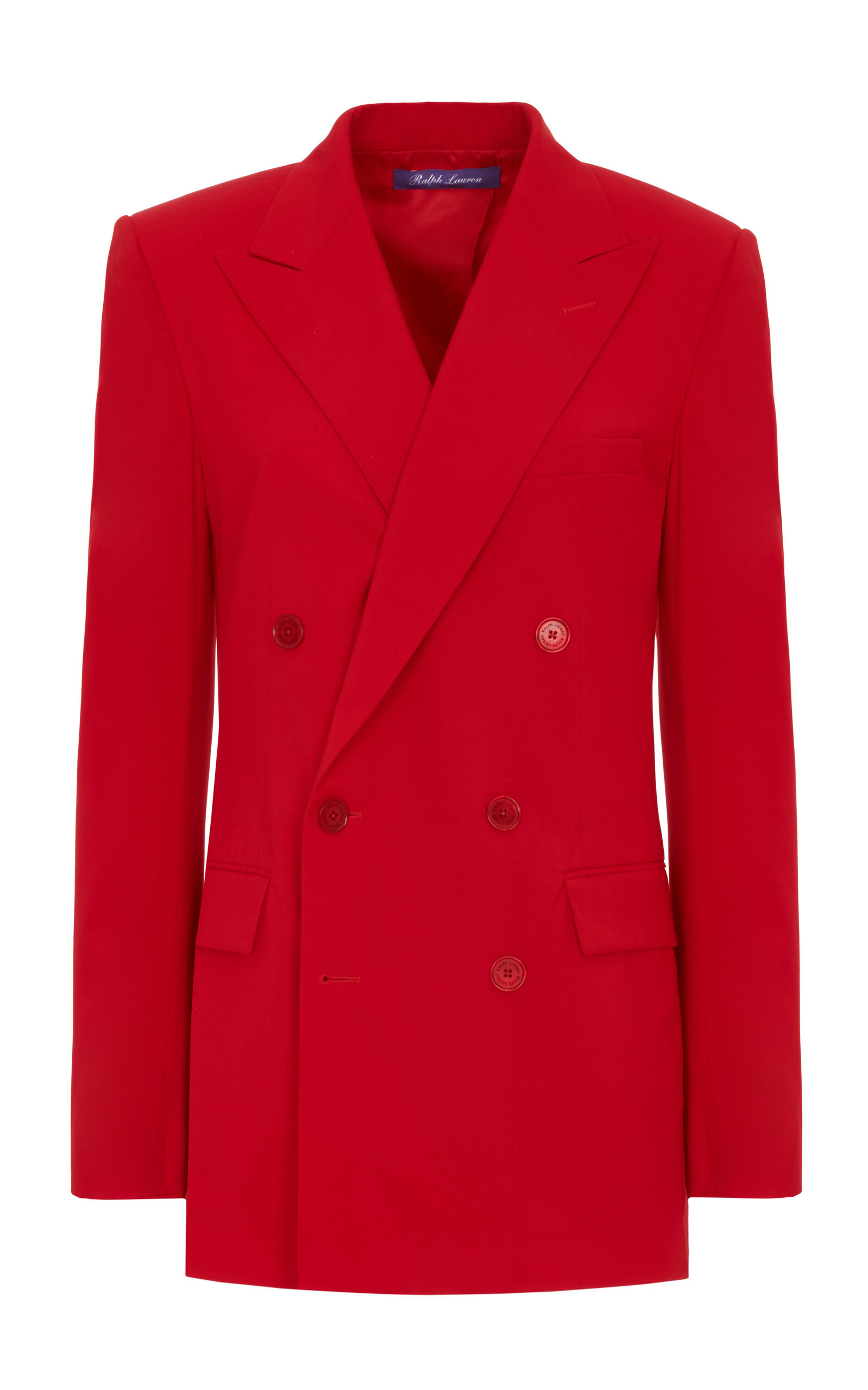 Ralph Lauren - Ramona Stretch Wool-Blend Double-Breasted Blazer - Red - US 4 - Moda Operandi | Moda Operandi (Global)