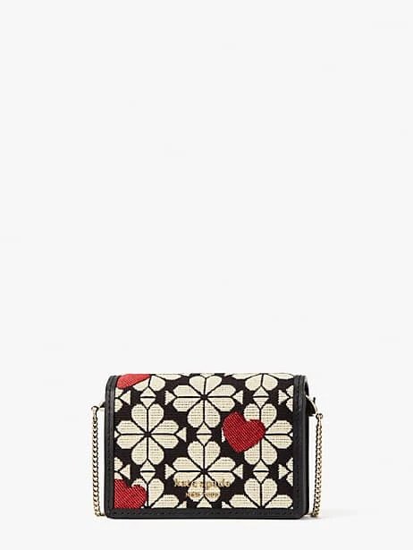 spade flower jacquard hearts chain cardholder | Kate Spade (US)