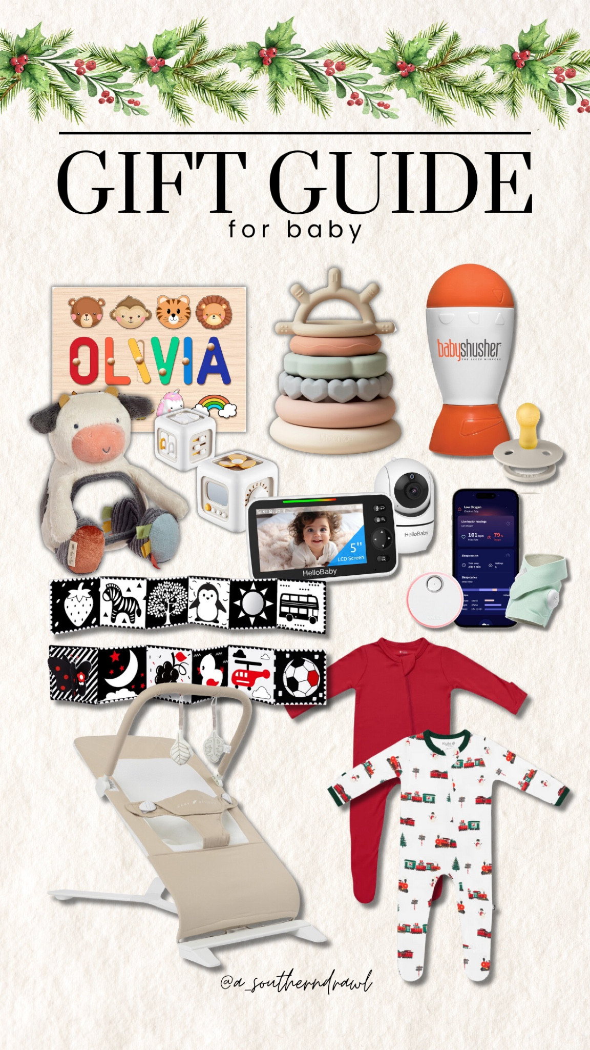 Gift Guide for Baby✨🎄

gift ideas, gift guide, gift for baby, baby shusher, pacifier, binky, baby toys, toys for infant, baby bouncer, tummy time toys, Grace White, A Southern Drawl

#LTKCyberWeek #LTKGiftGuide #LTKHoliday