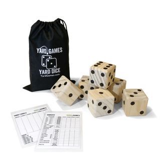 YardGames 2.5 Inch Giant Outdoor Indoor Hand Sanded Wooden Dice Set with Laminated Scorecards and... | Target