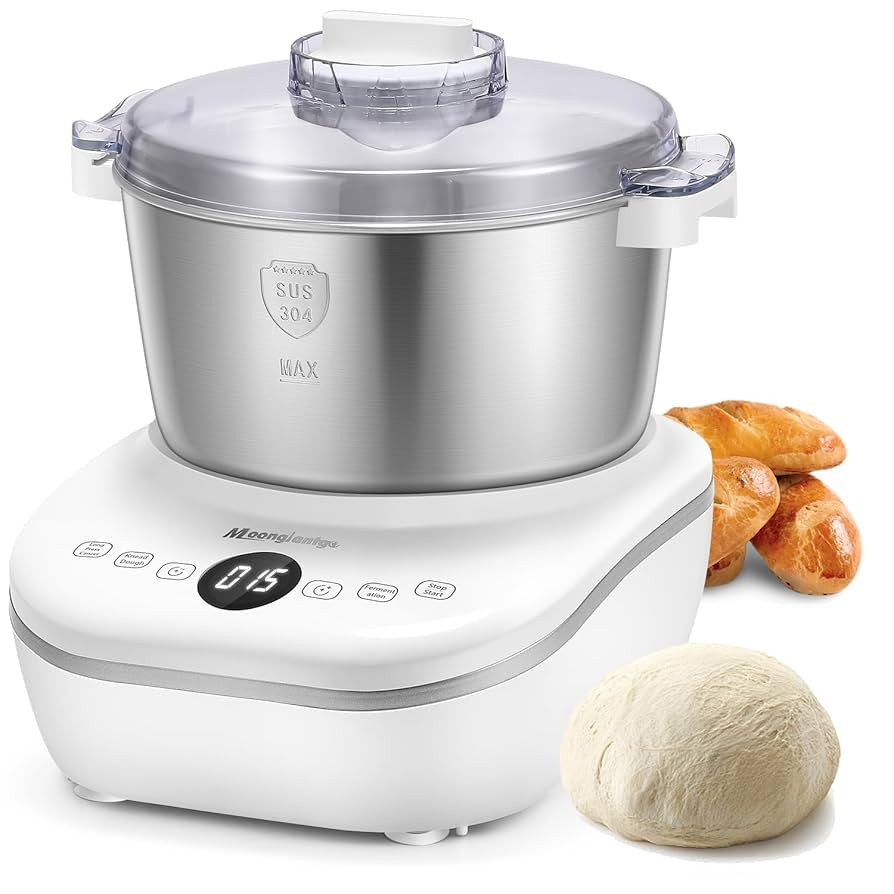 Moongiantgo 5L Dough Maker with Ferment Function, 200W Dough Kneading Machine with 304 Stainless ... | Amazon (US)