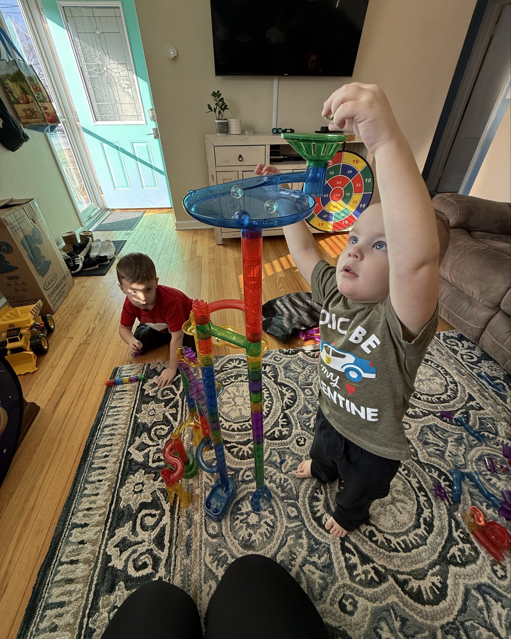 this glow in the dark marble run set is 10/10! swipe to see how awesome it is at night!

the boys are still kind of young to do this 100% independently but we are working on less screen time for all of this so a new family activity where we set it up and the boys run the marbles can last for way longer than a lot of other activities or games!

linked are the different size kits + expansion pack and extra marbles!

#LTKFamily #LTKKids #LTKFindsUnder50