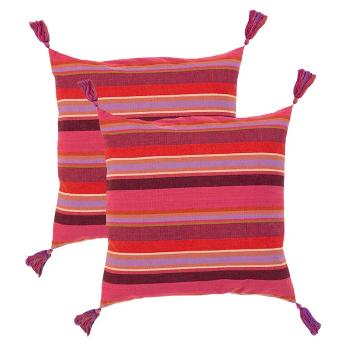 Stripe Tassels Cotton Throw Pillow | Wayfair North America