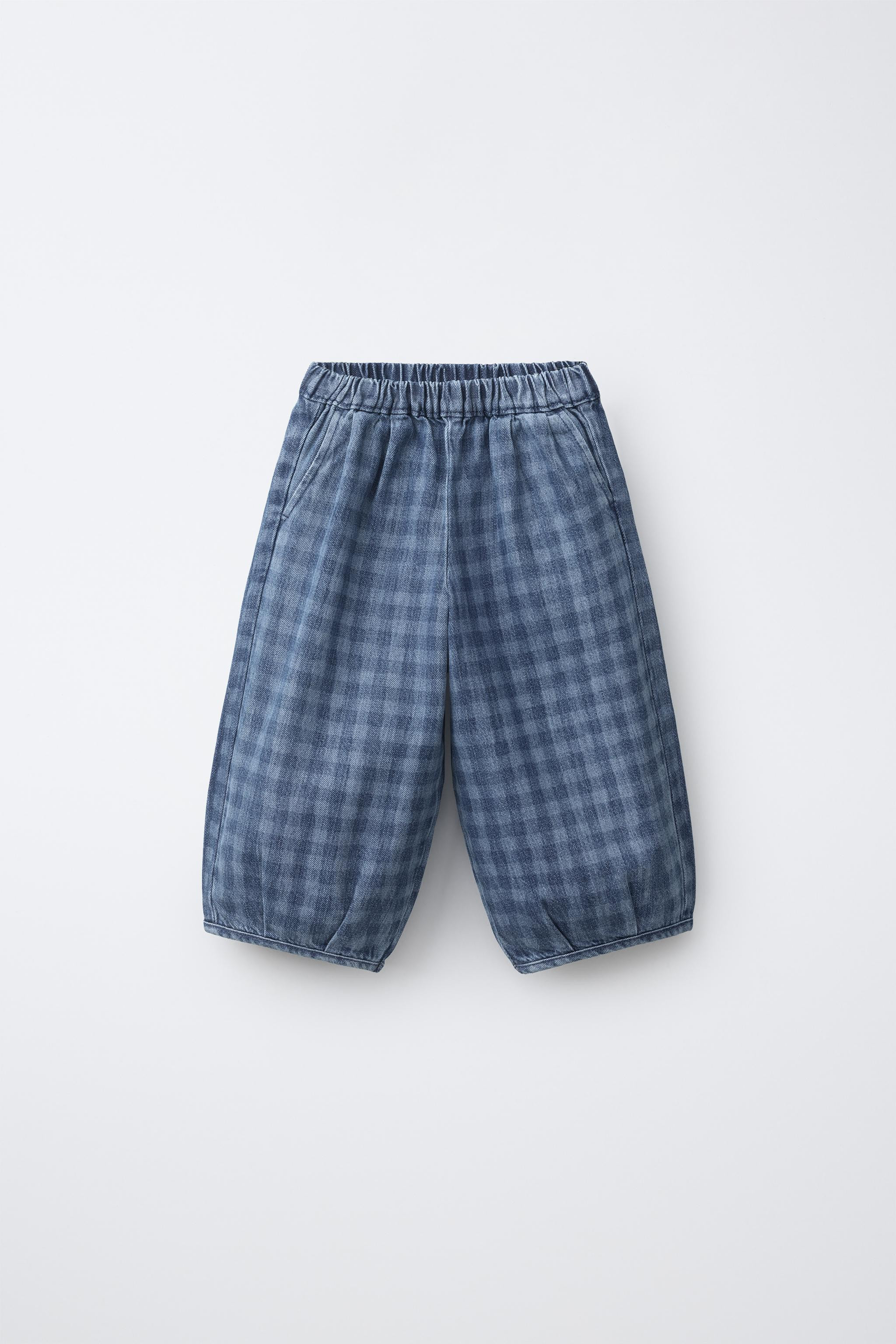 PLAID BALLOON-FIT JEANS | Zara US
