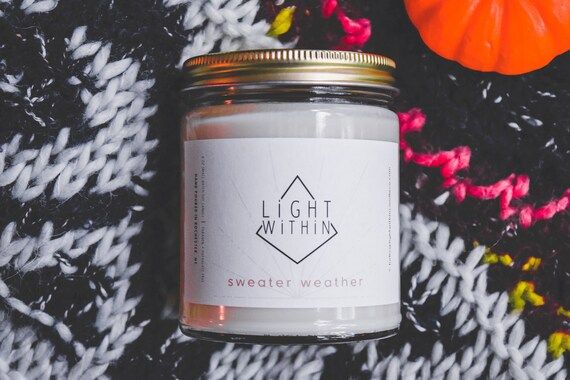 Sweater Weather Fall Candle 8 oz | Scented Soy Candle, Fall Decor, Vegan Gift, Holiday | Etsy (US)