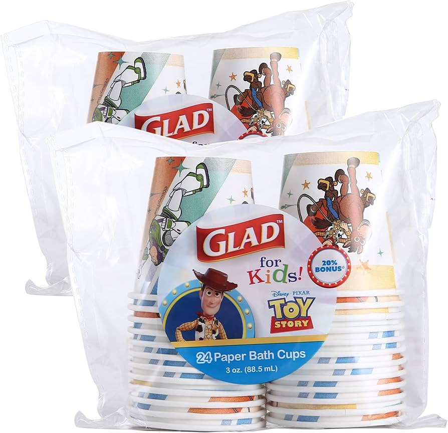 Glad for Kids Disney Pixar Toy Story Disposable Mini Paper Cups, Toy Story Characters - Colorful ... | Amazon (US)