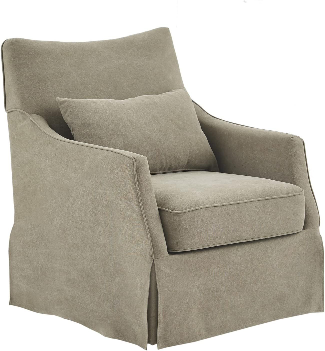 Martha Stewart Martha Stewart London Skirted Swivel Chair High Back Bedroom Lounge, Lumbar, Foam ... | Amazon (US)