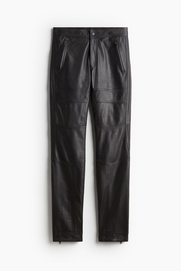 H & M - Leather Biker Pants - Gray | H&M (US + CA)