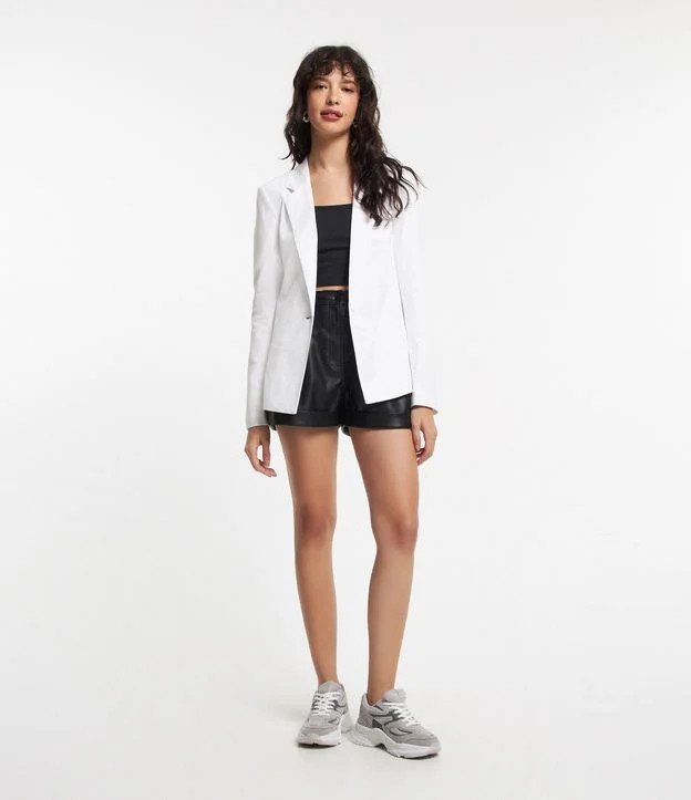 Blazer Básico em Malha com Bolsos Branco | Renner (BR)