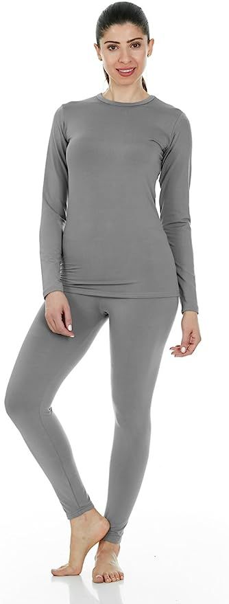 Thermajane Women's Ultra Soft Thermal Underwear Long Johns Set with Fleece Lined | Amazon (US)