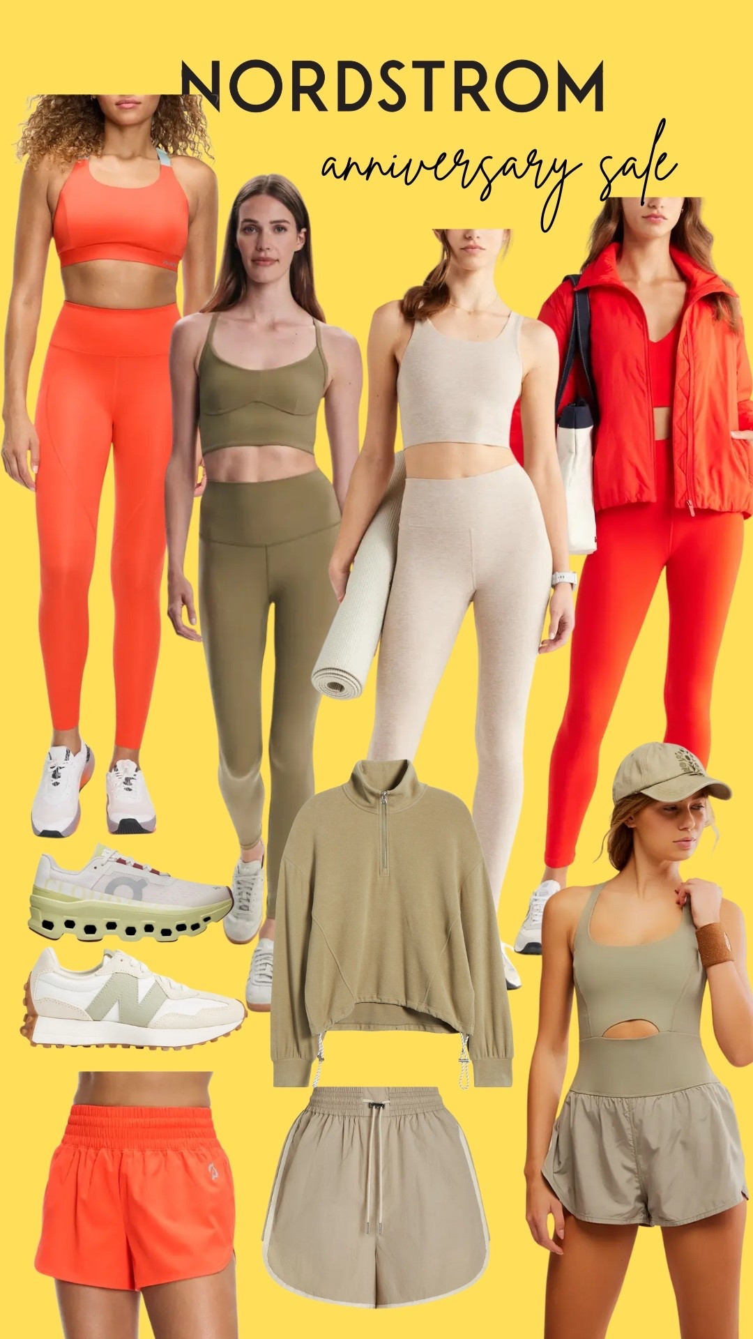 Nordstrom anniversary sale, activewear, matching set, sports bra, leggigg bf s, high waist leggings, Zella, peloton, varley, free people romper, shorts, new balance, on cloud, cloudnova, orange, warm red, geranium, olive. Light olive, sage, cream, ivory, workout, tank, long line bra

True autumn, dark autumn, soft autumn, warm spring, warm autumn, hocautumn, house of colour autumn

#LTKShoeCrush #LTKActive #LTKSaleAlert