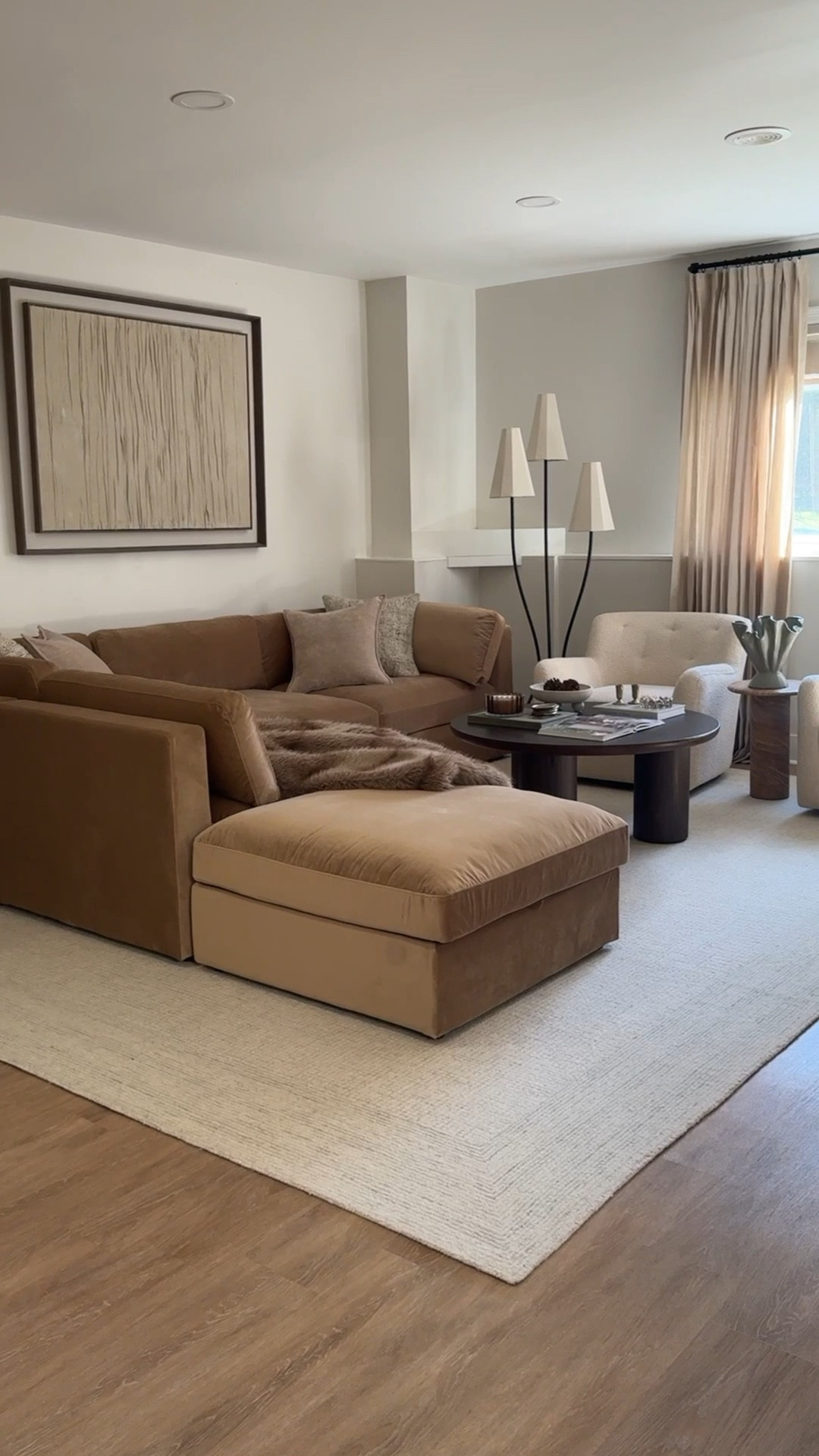 Our cozy family room- a place where we spent so much time with our little ones- a place we create memories and have fun.. we love this cozy space we have created for our family… I hope it inspires you to create yours 🥹💛😊🤎

Rug
Sectional
Styling 
Livingroom 
Accent chairs
Curtains 
Sofa
Coffee table 
Lamp
Pillows 

#LTKSaleAlert #LTKHome