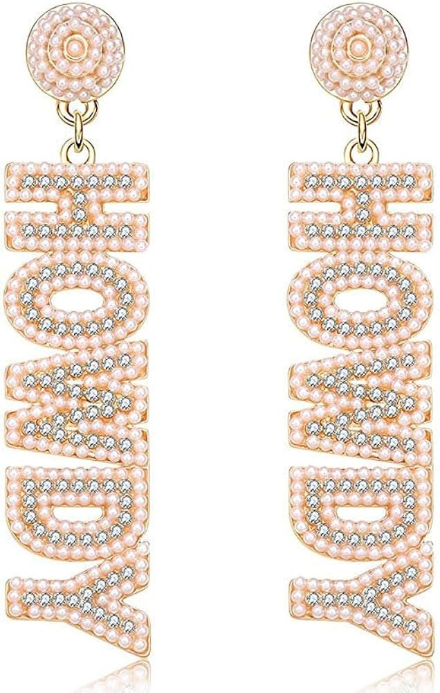 Western Cowgirl Earrings Howdy Letter Sparkle Rhinestone Earrings Seed Beaded Drop Dangle Earring... | Amazon (US)