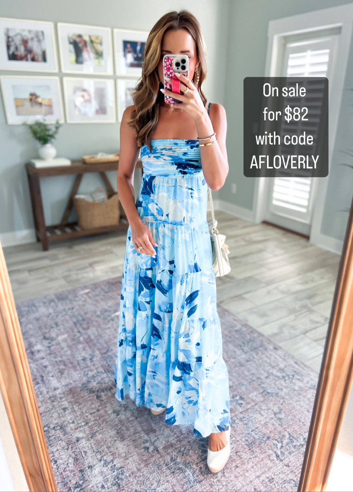Abercrombie Wedding guest dress. Baby shower dress. Floral maxi dress. Wedding shower dress. Summer dress. Fall dress. Vacation dress. Resort wear. Amazon tie up espadrilles (TTS). Tory Burch bucket bag. Pearl hoops. 

#LTKwedding #LTKshoecrush #LTKtravel