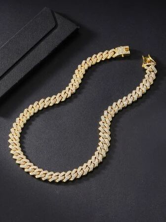 1pc Trendy Miami Hip Hop Iced Out Shiny Men Necklace Link Chain For Party Birthday Gift | SHEIN