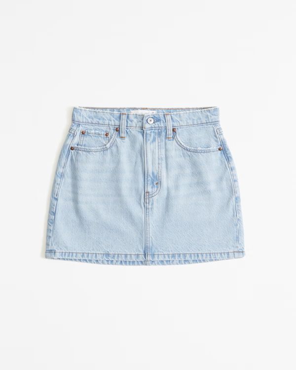 Pleated Denim Mini Skirt | Abercrombie & Fitch (US)
