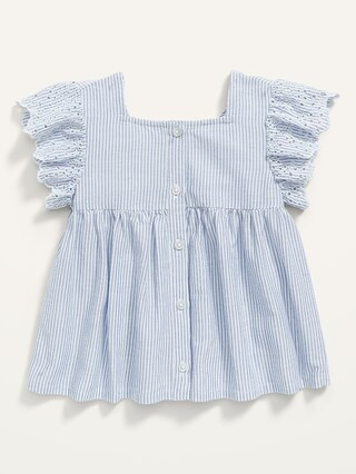 Scallop-Trim Pinstripe Babydoll Top for Toddler Girls | Old Navy (US)