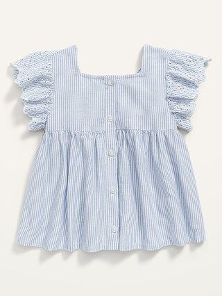Scallop-Trim Pinstripe Babydoll Top for Toddler Girls | Old Navy (US)