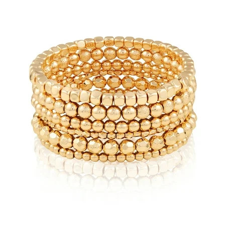 Multi Strand Stretch Stackable Bracelet Set 6-Pieces | Walmart (US)