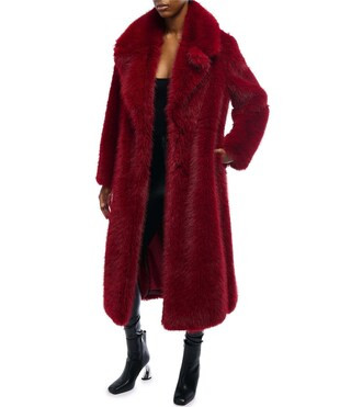 Azalea Wang Bcardi Faux Fur Collared Wrap Coat | Dillard's | Dillard's