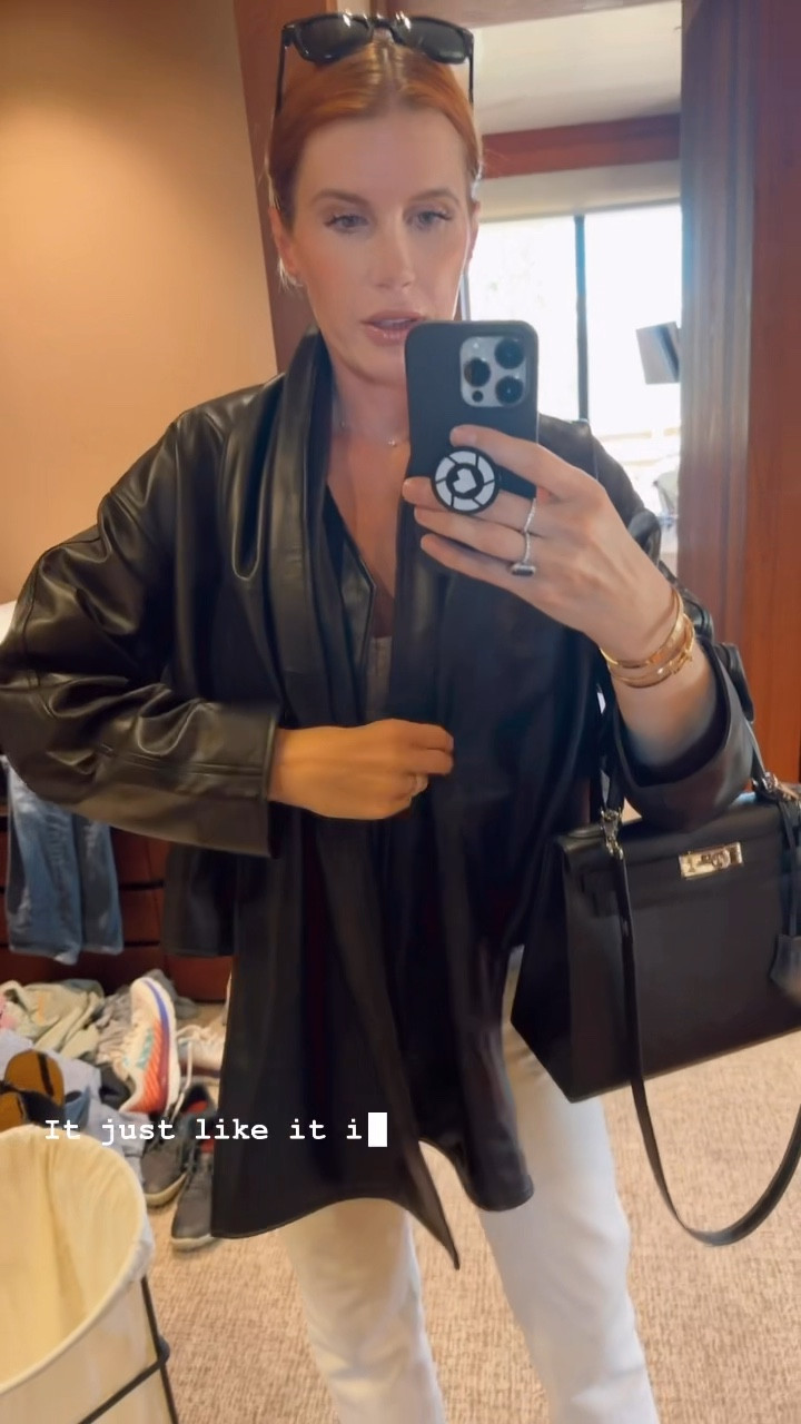 Watch to see another way to wear the scarf that goes with my new leather jacket. This is a great year-round wardrobe builder and I’m so pleased with it.
++ another moment for the clear Mary Jane shoes! Totally obsessed - they are designer-inspired by The Row and suuuuch a good find🏆

#LTKStyleTip #LTKShoeCrush #LTKTravel