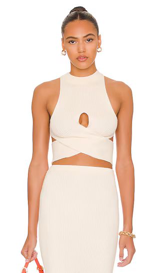 Macadamia Crossover Top in Black | Revolve Clothing (Global)