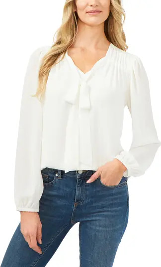 CeCe Tie V-Neck Long Sleeve Blouse | Nordstrom | Nordstrom