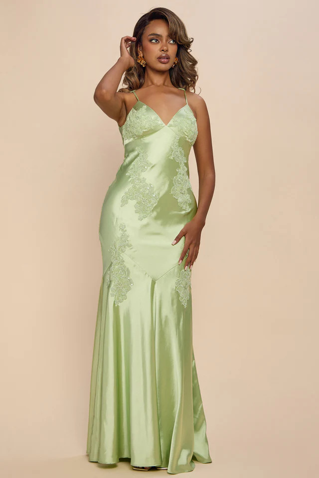 Rachel Satin Open Back Formal Dress | Windsor Stores